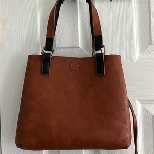 GH Bass & Co handbag with attached zippered pouch.